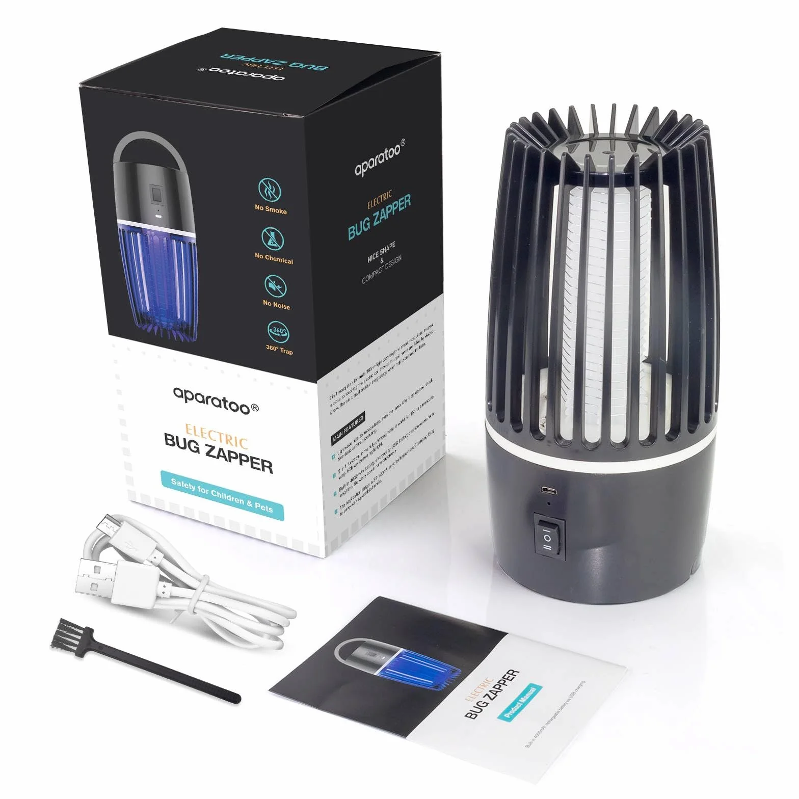 Lampe Anti Moustique UV Électrique 4000mAh Rechargeable Tueur d'Insectes LED