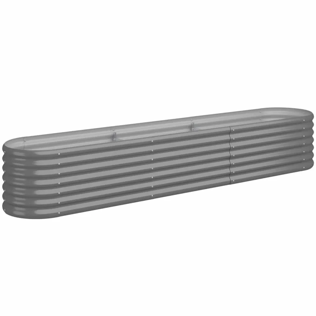 Makastle Jardinière surélevée Ovale Acier 224 x 40 cm pour Jardin Plate-Bande Froide Fond Ouvert