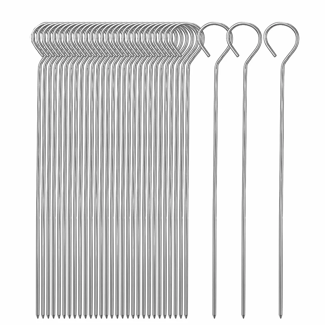 Brochettes en acier inoxydable 24,5 cm pour barbecue, lot de 20