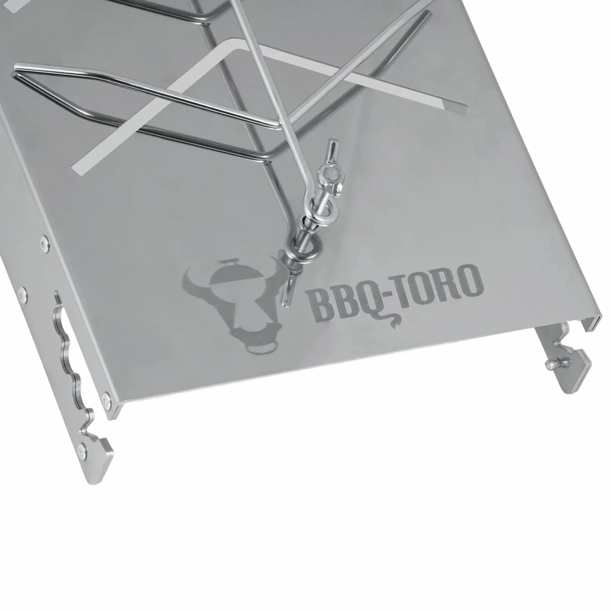 BBQ-TORO Lot de 4 Planches à Saumon en Acier Inoxydable pour Fumage et Grillades avec Inclinaison réglable