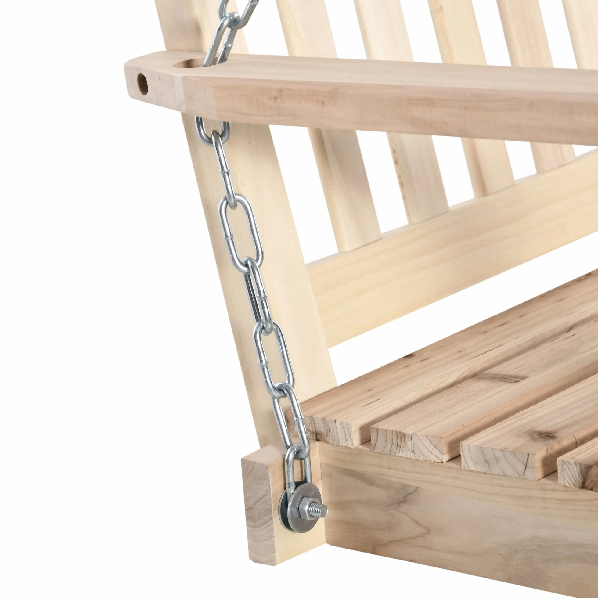 Outsunny Balançoire de Jardin 2 Places Suspendue 200 kg Bois Naturel