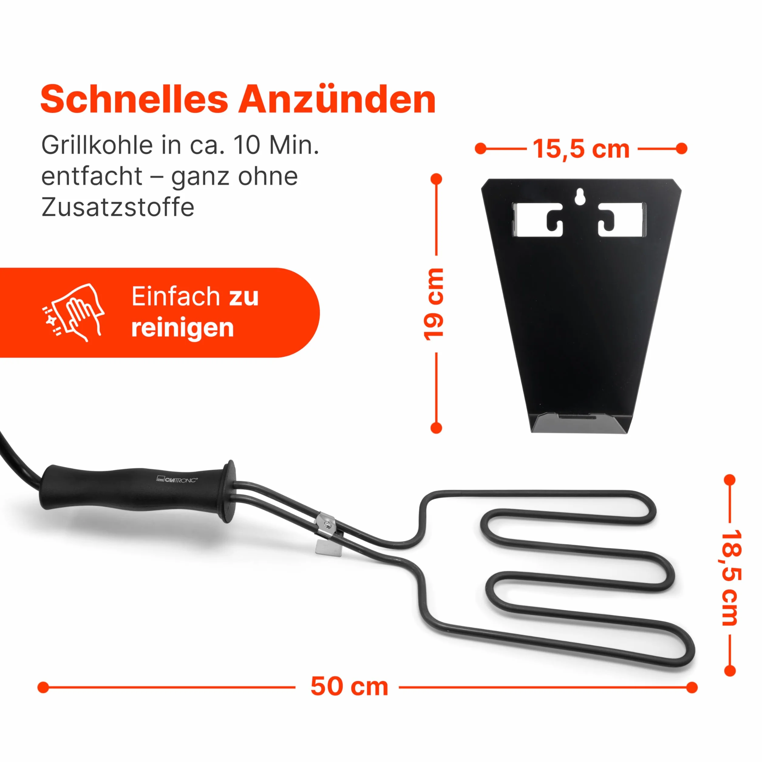 Clatronic EGA 3404 Allume Gaz pour Barbecue 800 W