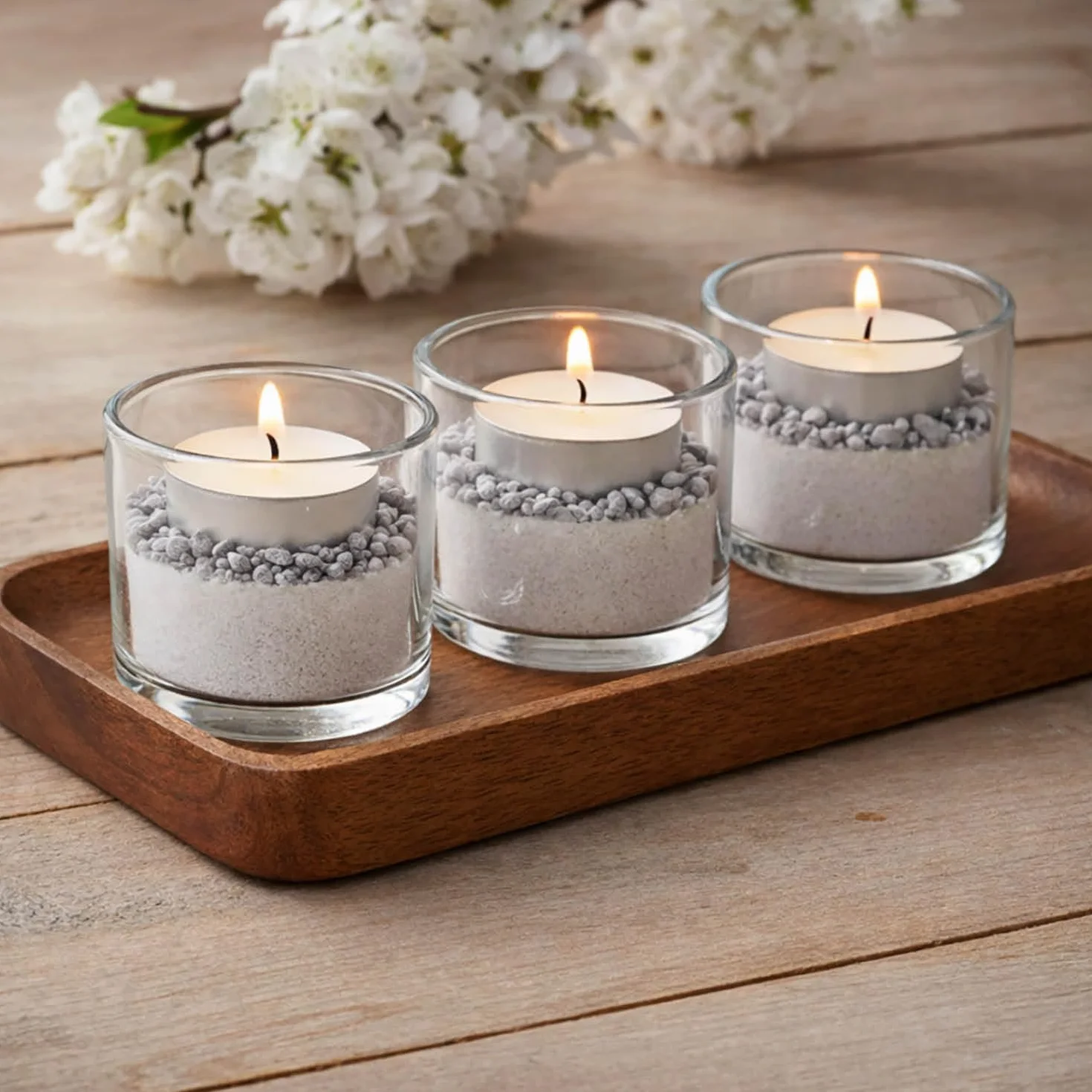 com-four® Sable décoratif Gris et Blanc 700 g, Grain 0,1–15 mm pour Bougeoirs, Vases en Verre