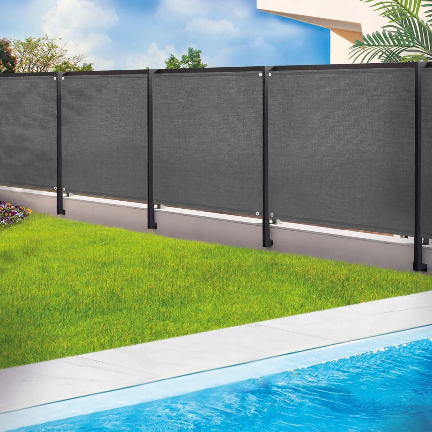 Brise Vue renforcé 1,2 x 10 M Gris 220 GR/m² Luxe Pro