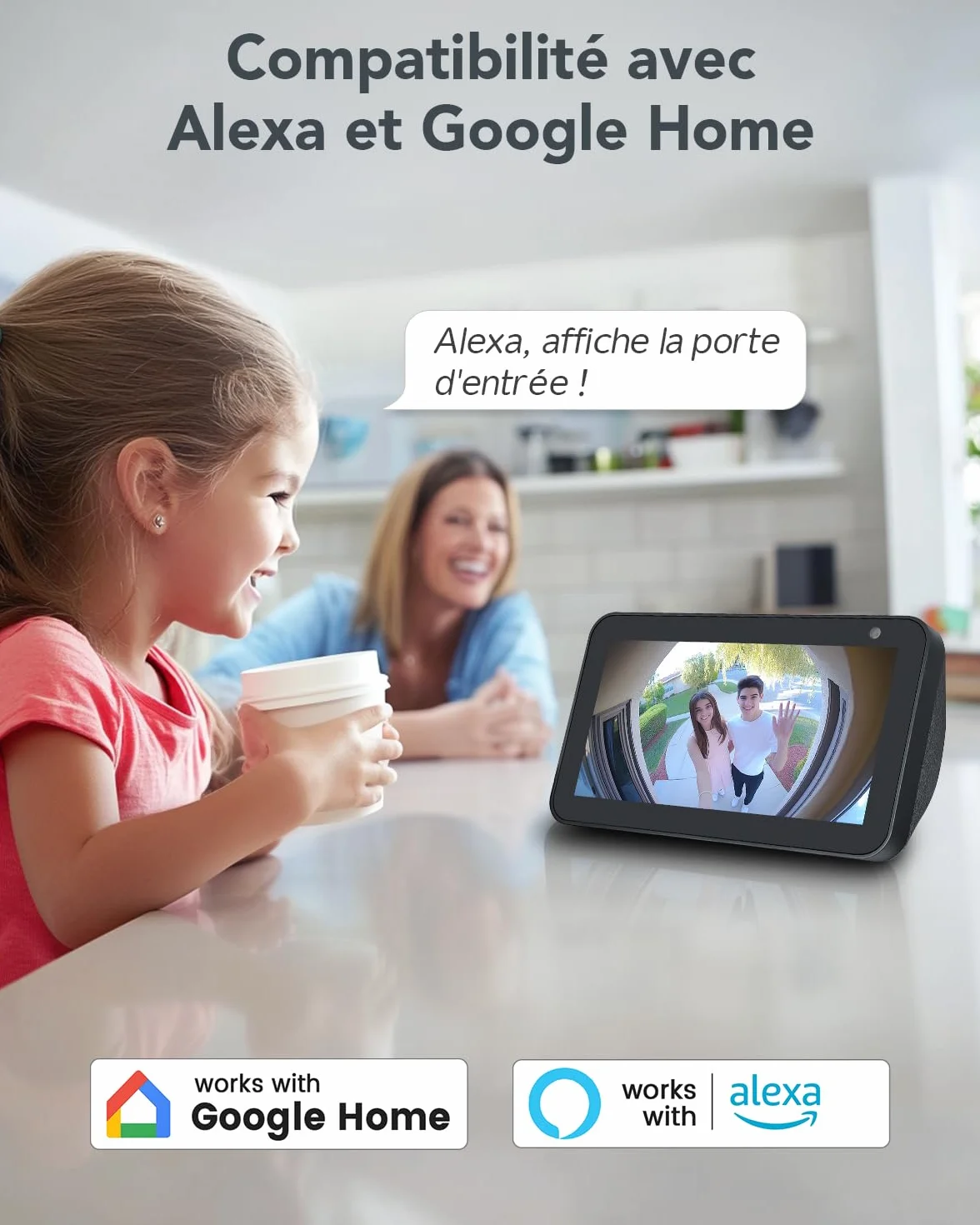 XTU 2K HD Sonnette sans Fil Exterieur Etanche, Sonnette sans Fil avec Camera Vue Complète 180°, Détection Humaine PIR, Audio Bidirectionnel, Uniquement 2,4G WiFi, Stockage Carte SD