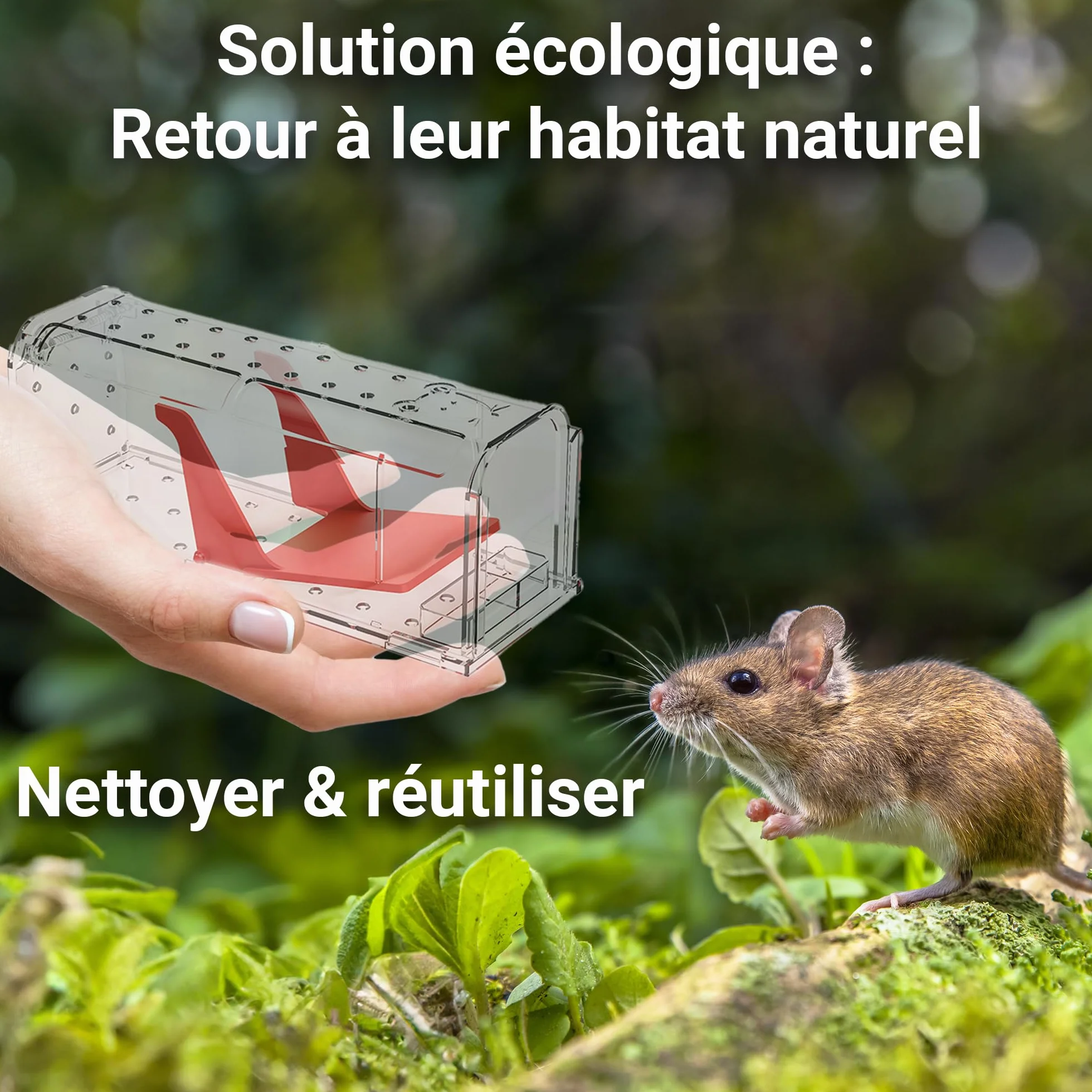 Roshield Piège à Souris sans cruauté pour Intérieur Extérieur Capture Vivante réutilisable Durable Rapide Efficace