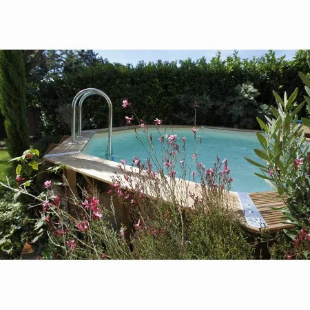 Liner pour piscine bois hexagonale 4,10 x h1,20m bleu
