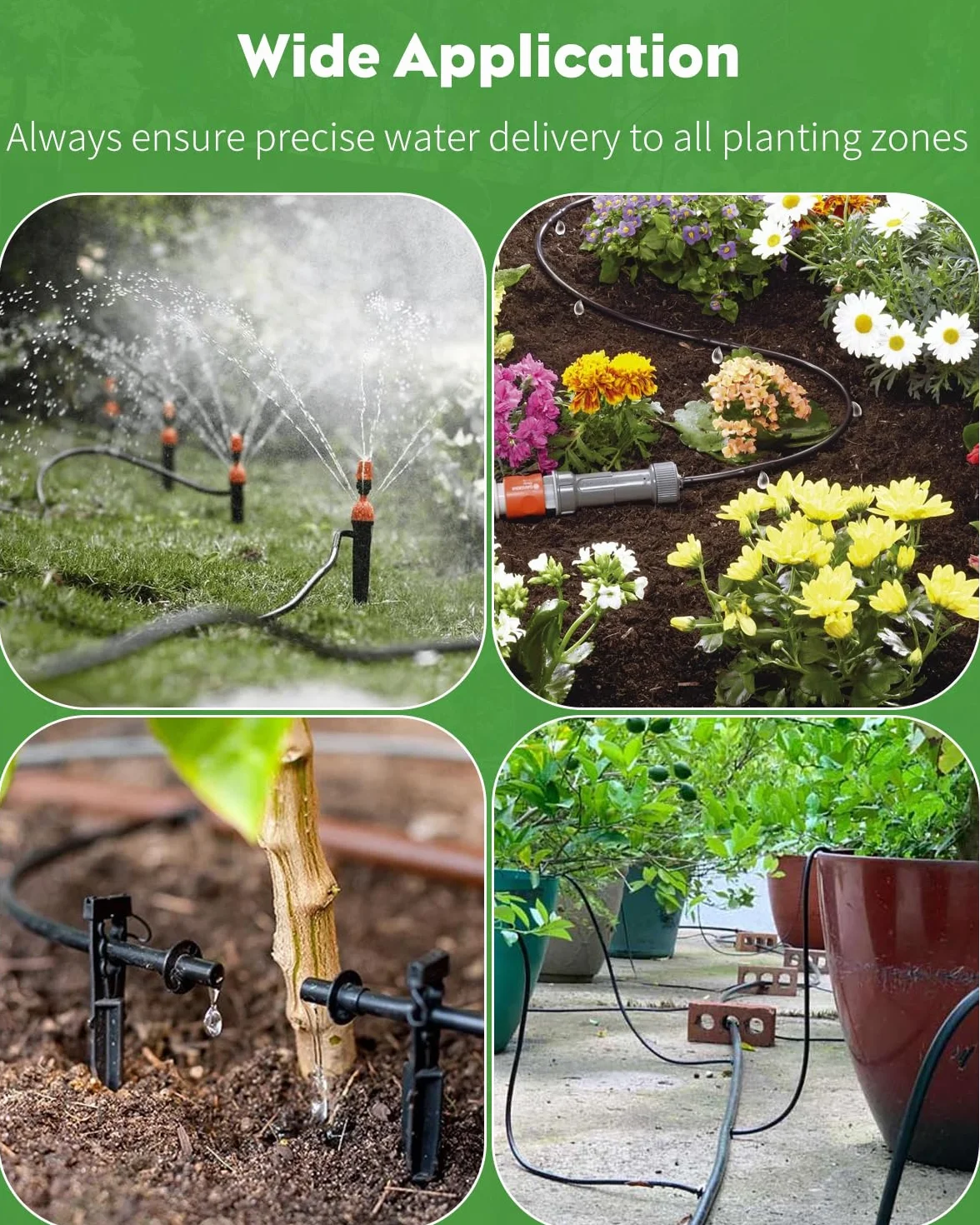 Pawfly 7.5 M Tubulure d'irrigation goutte à goutte 4-6 mm PVC noir rouleau jardin