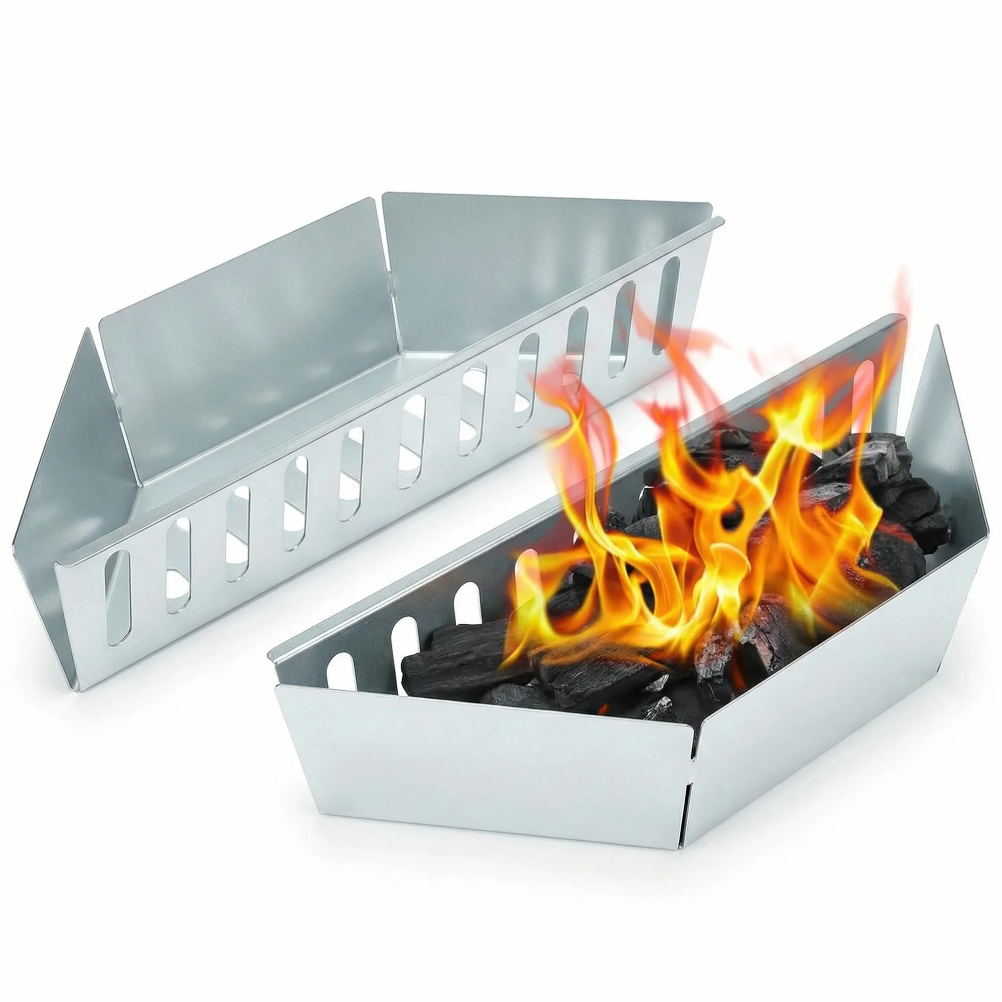 QWORK 2 Pièces Paniers à Charbon Support de Combustible Compatible Weber 47/57/67 cm Grills