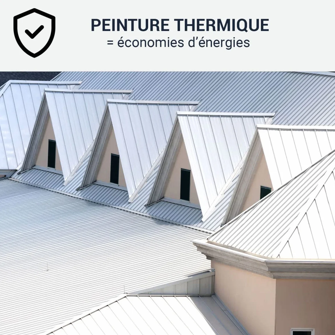 ARCANE INDUSTRIES Peinture Cool Roof Réfléchissante pour Toiture, Anti Chaleur et Anti UV, Réduction Température sous Toit, Blanche - ARCAREFLECT - 2.5 L Blanc