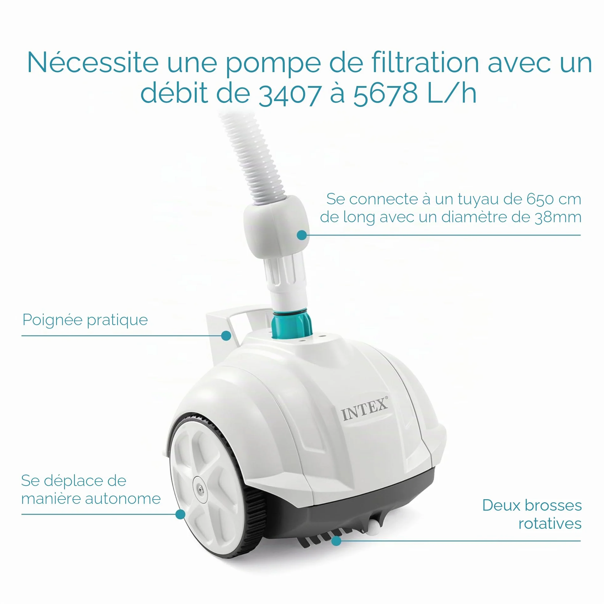 Intex Robot aspirateur Fond zx50 Blanc/Bleu