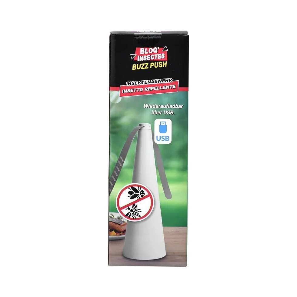 Ventilateur répulsif anti insectes volants BUZZ PUSH Bloq'Insectes rechargeable silencieux