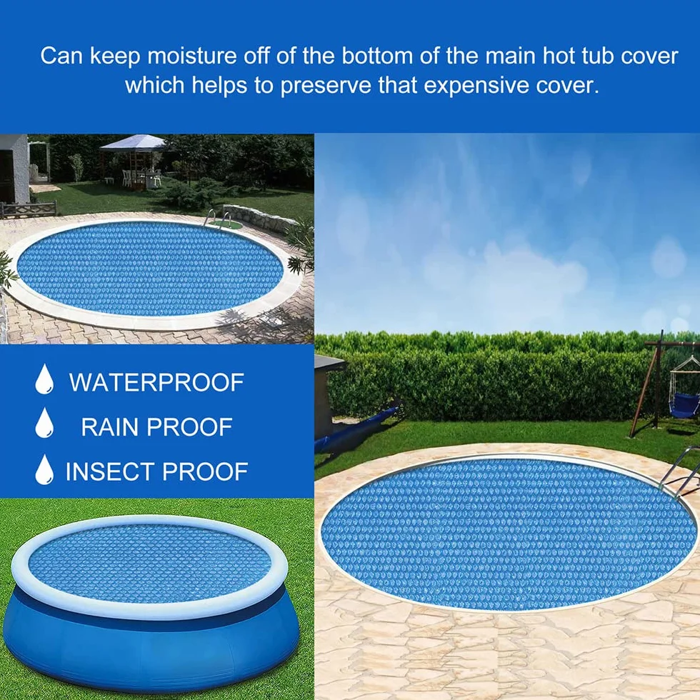 Bâche à Bulles Piscine Ø 183 cm Chauffage Solaire Couverture Chauffante Ronde Hors Sol