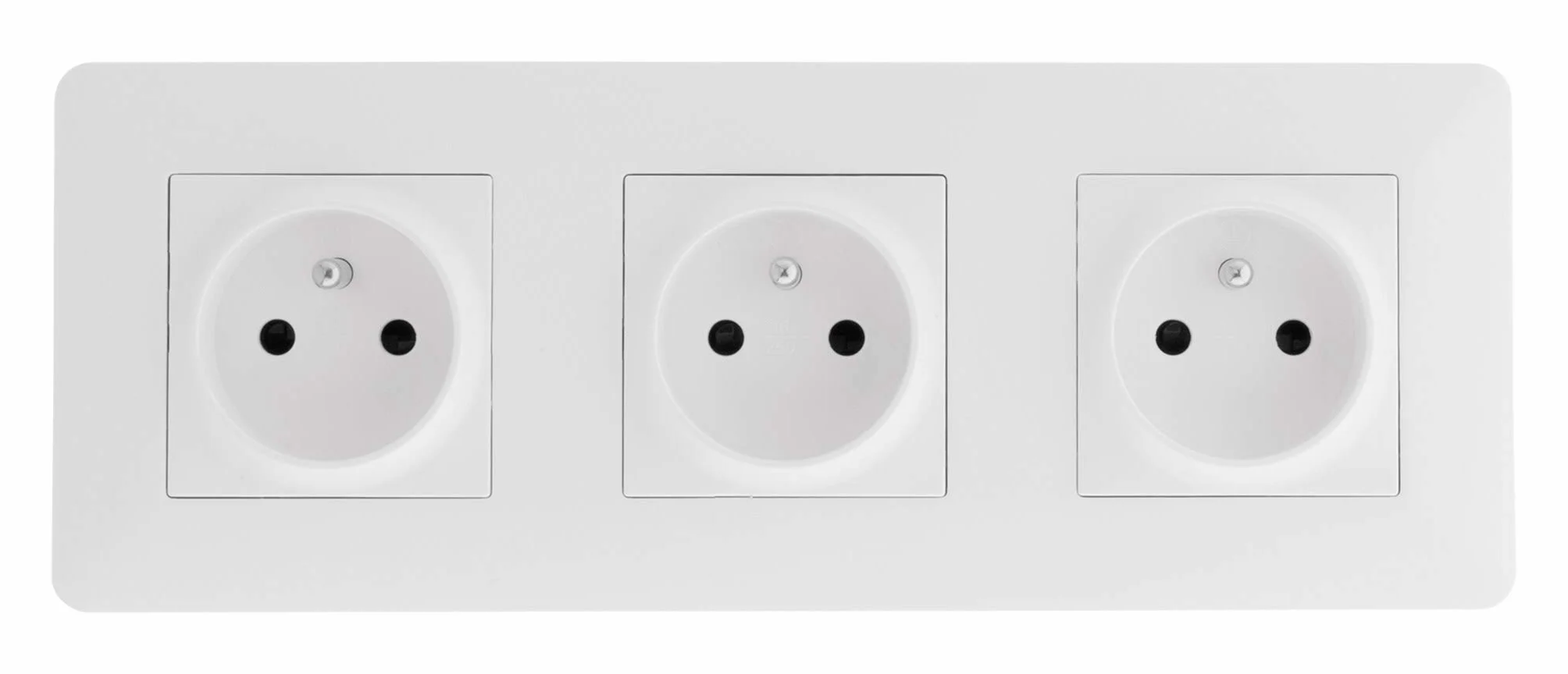 Zenitech Prise Triple 2P+T 16A Encastrable 3680W 230V Blanc