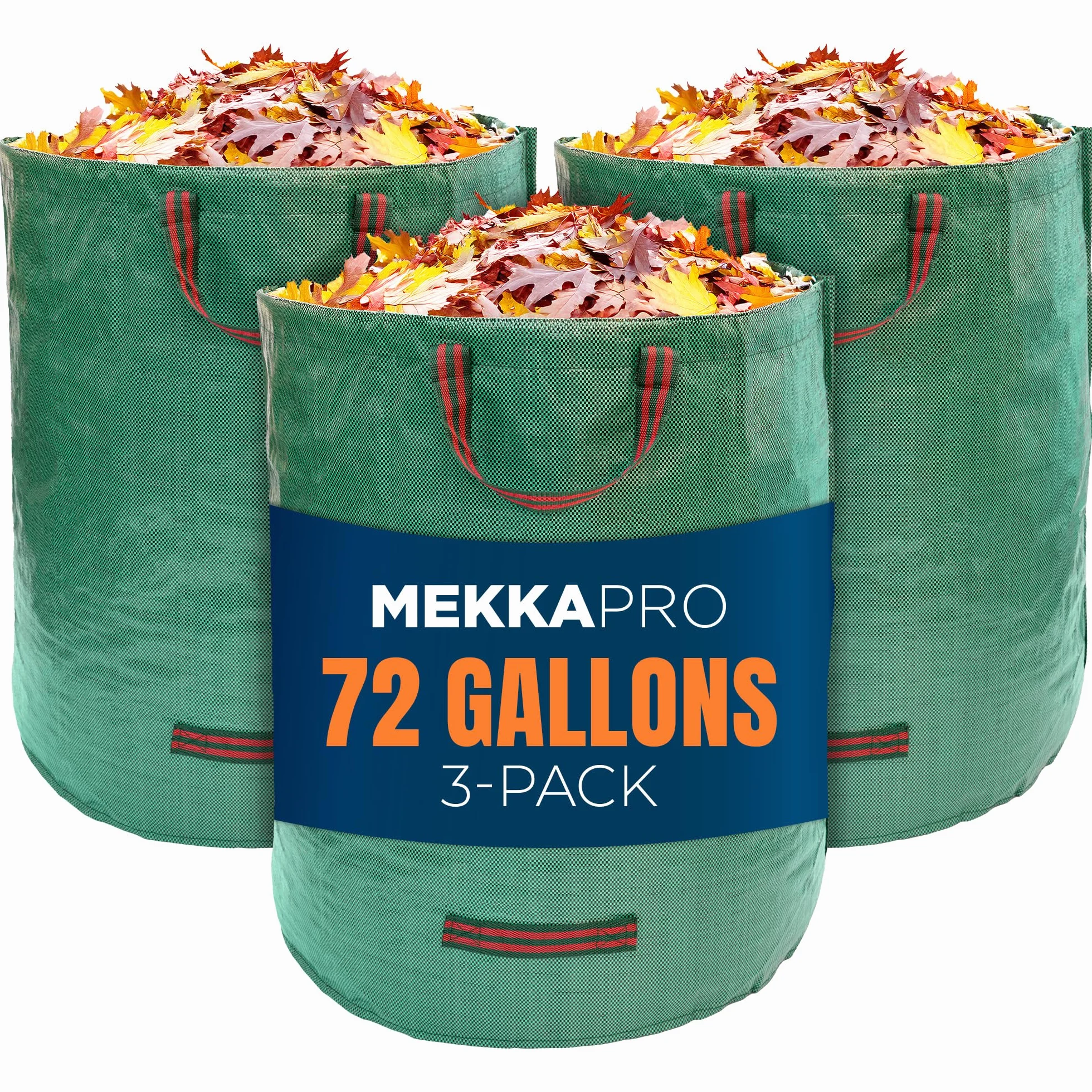 MEKKAPRO Sacs de jardin 272 L réutilisables Lot de 3 - Sac à déchets verts résistant