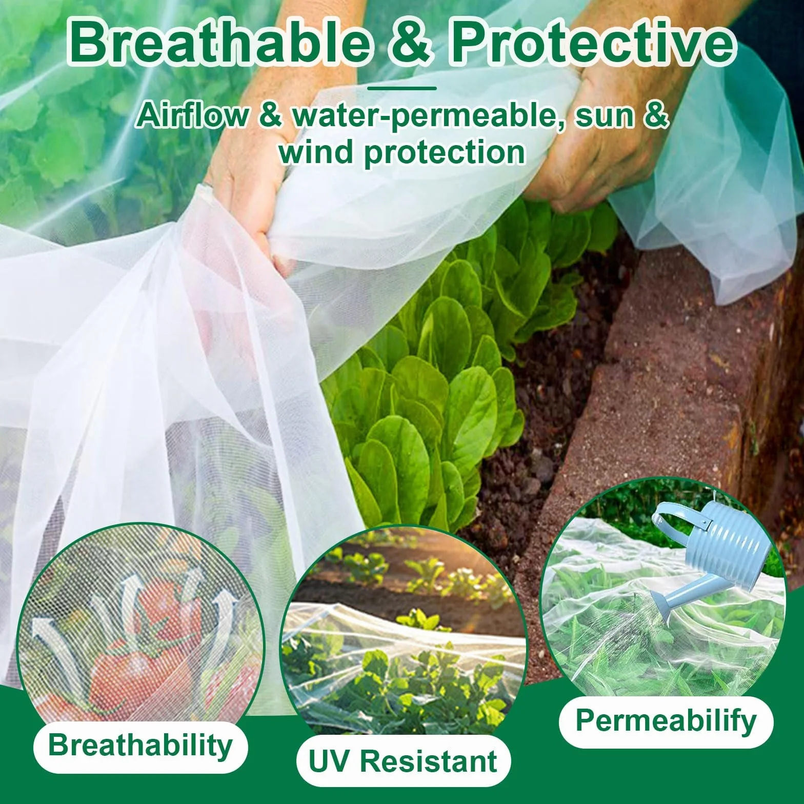 Filet Anti Insecte 3x10 m Mailles Serrées Stabilisé UV Perméable Eau Protection Arbres Fruitiers Légumes