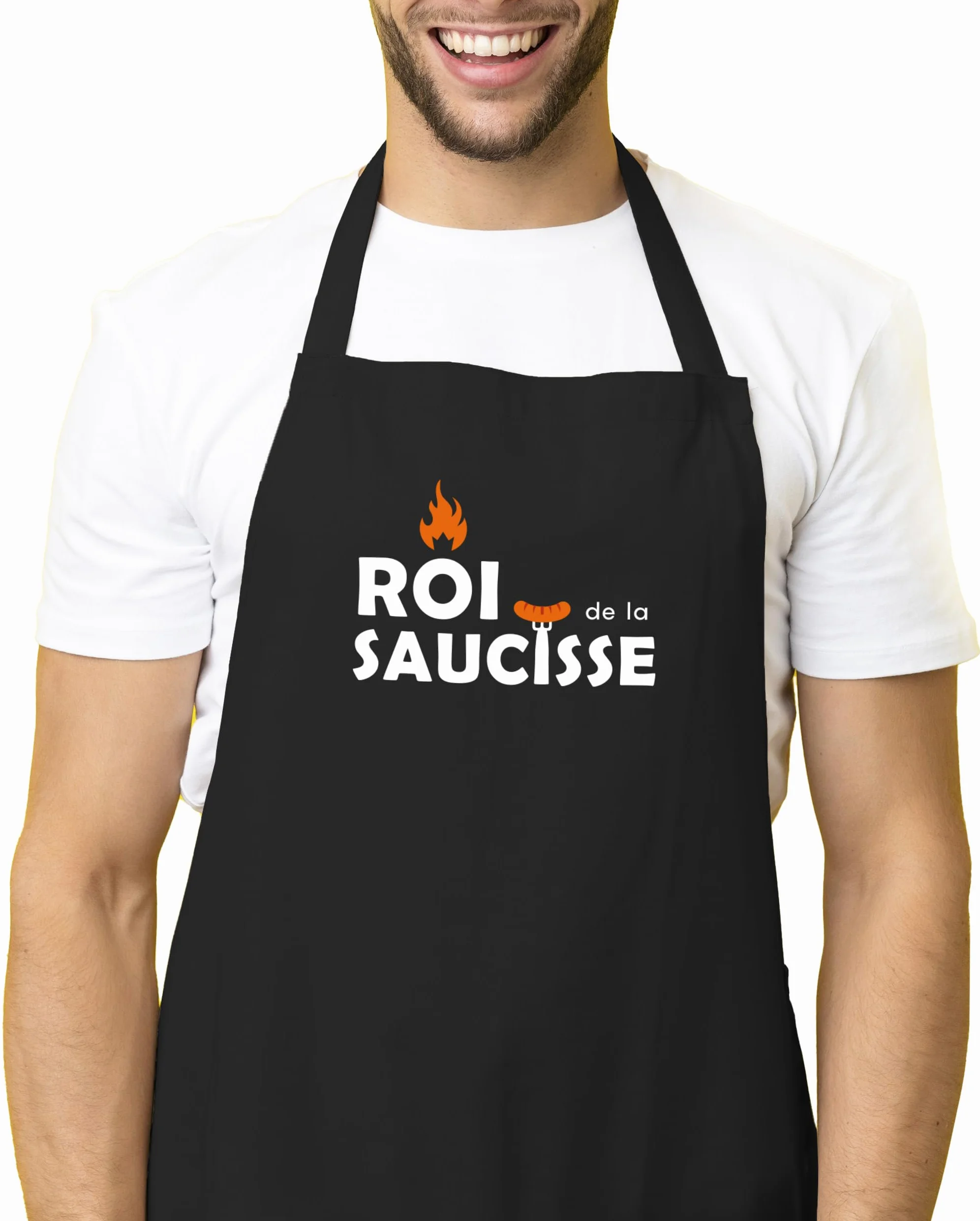 Tablier de Cuisine Drôle Roi de la Saucisse Cadeau Maîtres du Barbecue