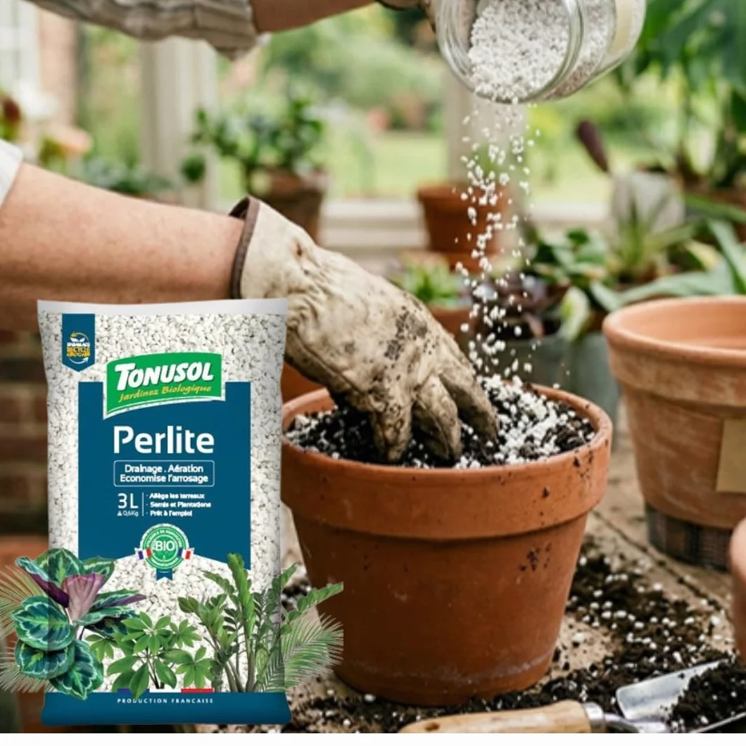 Perlite pour Plante 3L TONUSOL – Minéral Naturel, Drainage et Aération des Substrats, Régule l'eau et Air, Allège Terreaux, Fabriqué en France