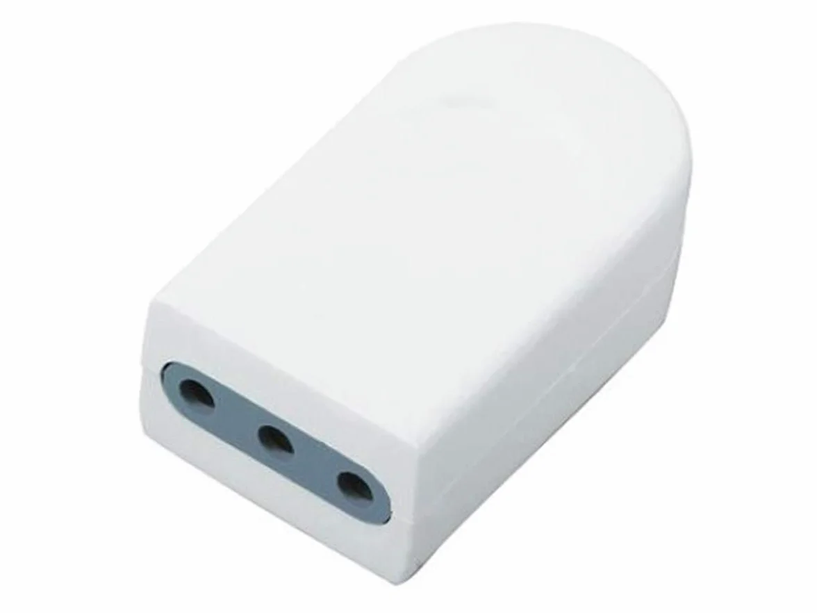 LEDLUX AP8727 Lot de 6 Fiches Électriques 10 A 2P+T Standard Italienne avec Sortie Câble Droit Blanc