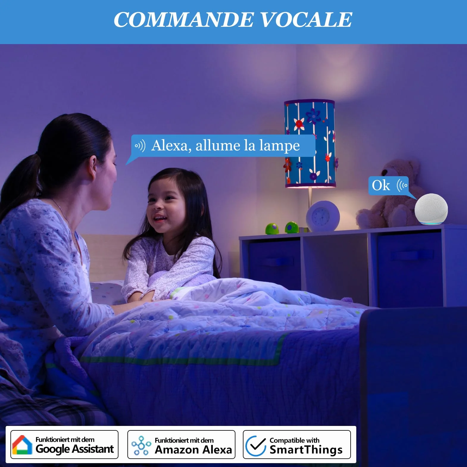 SURFOU Prise Connectée WiFi Intelligente Type E, Programmateur Electrique, Compatible avec Alexa et Google Assistant, Prise Programmable avec Minuteur et Télécommande, App Tuya/Smart Life, 16A