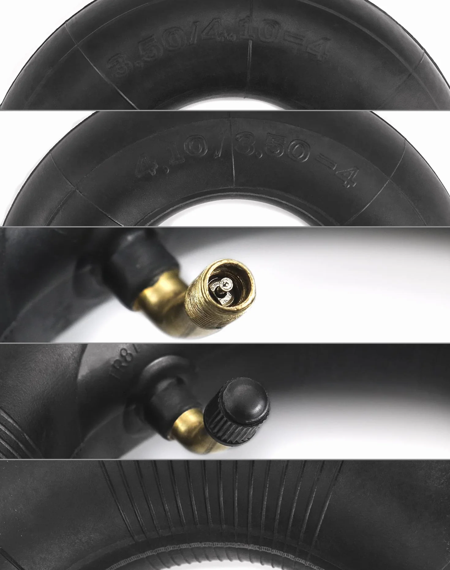 QWORK 2 pièces 4.10/3.50-4 Chambre à air pour tondeuses à gazon, valve pliée