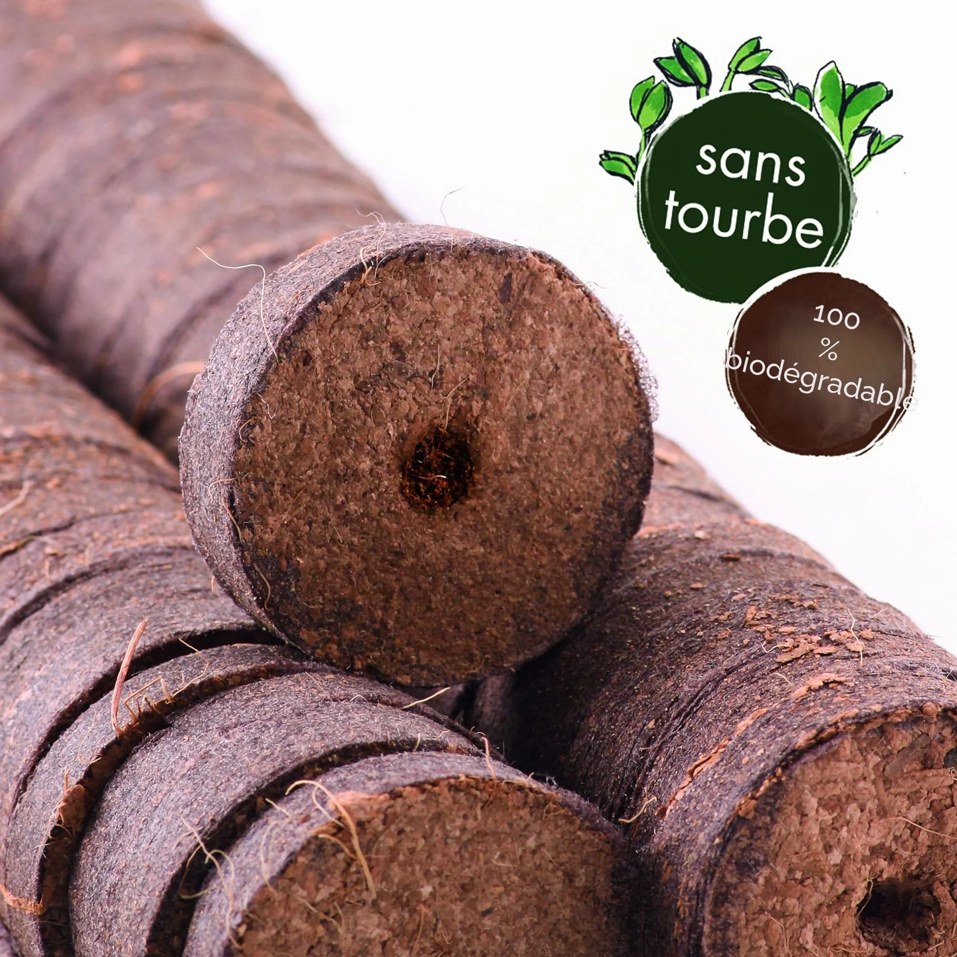 Lot de 50 Pastilles Coco Semis Fibre Naturelle 16.5x12.5x9cm Jardinage