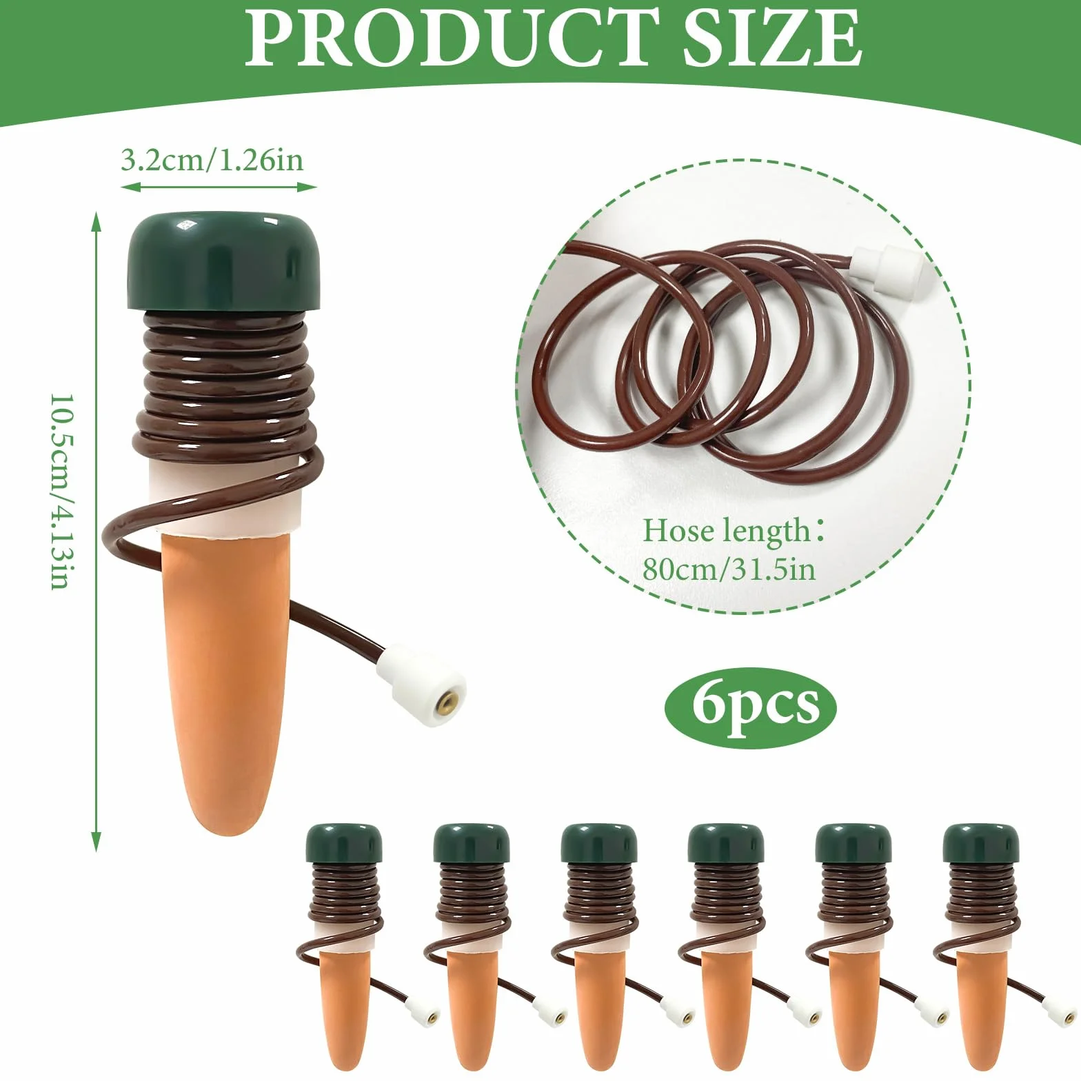 Distributeur Eau Plante Arrosage Intérieur Vacances Système Irrigation Automatique Réserve Eau 6 Lot (Brun)