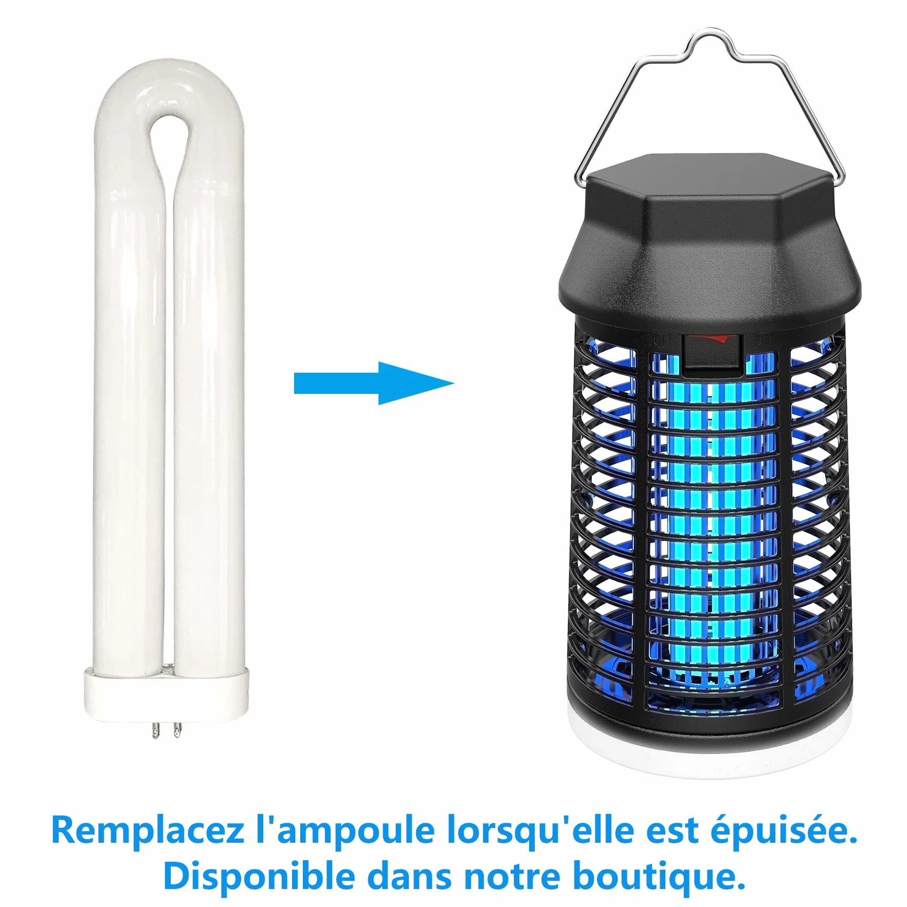 Lampe Anti Moustique 4200V Tue Mouche Électrique IPX4 UV Extérieur Intérieur Maison Jardin