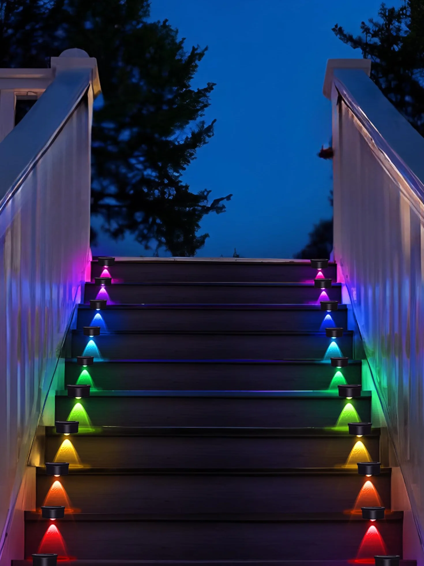 Lampe Solaire RGB LED Extérieure Lot de 4 pour Terrasses Piscines