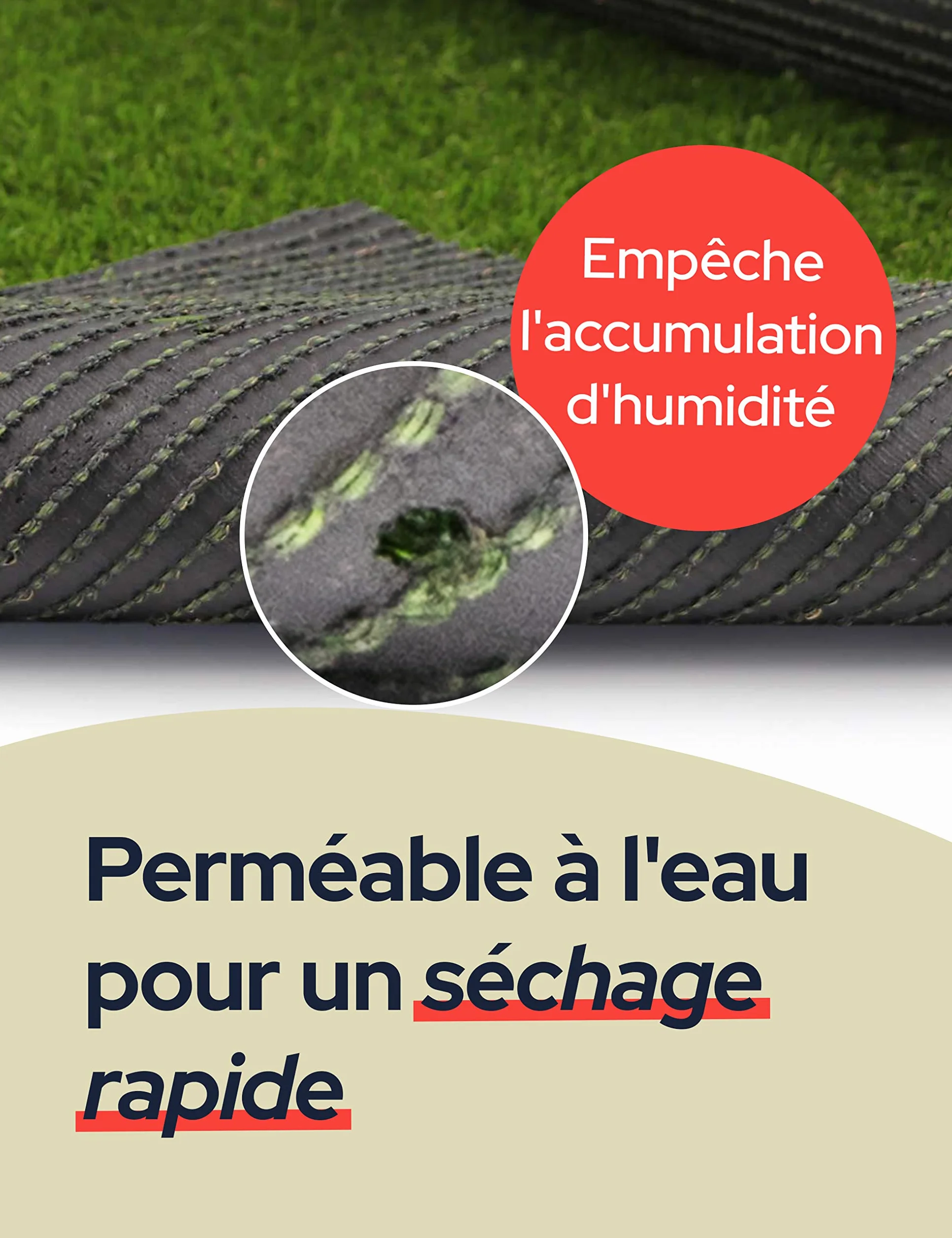 Gazon synthétique Primaflor Amy 23 mm 200x50 cm résistant aux UV et aux intempéries avec trous de drainage