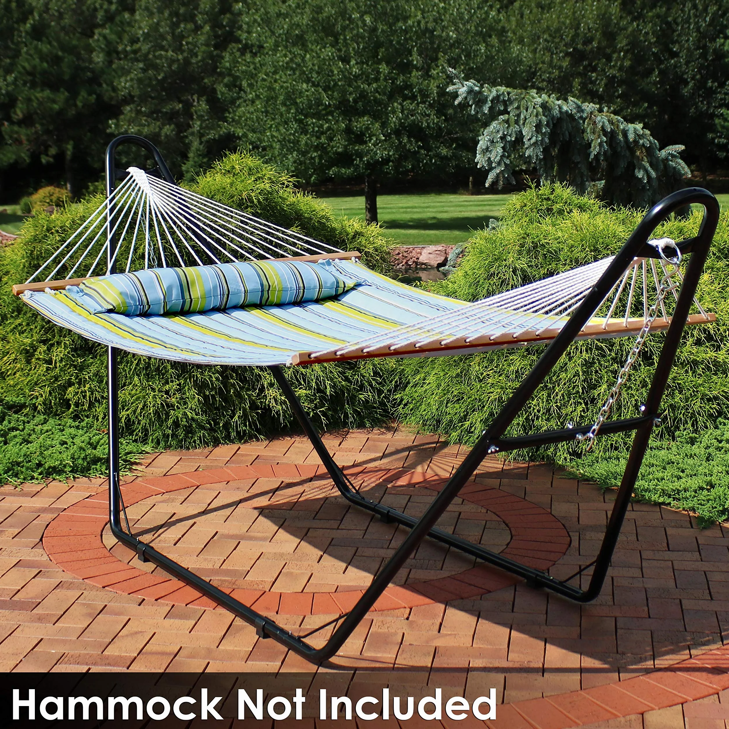 Sunnydaze Support Hamac Universel en Acier Robuste - Capacité 249,5 kg pour Hamacs 274,3-426,7 cm - Noir