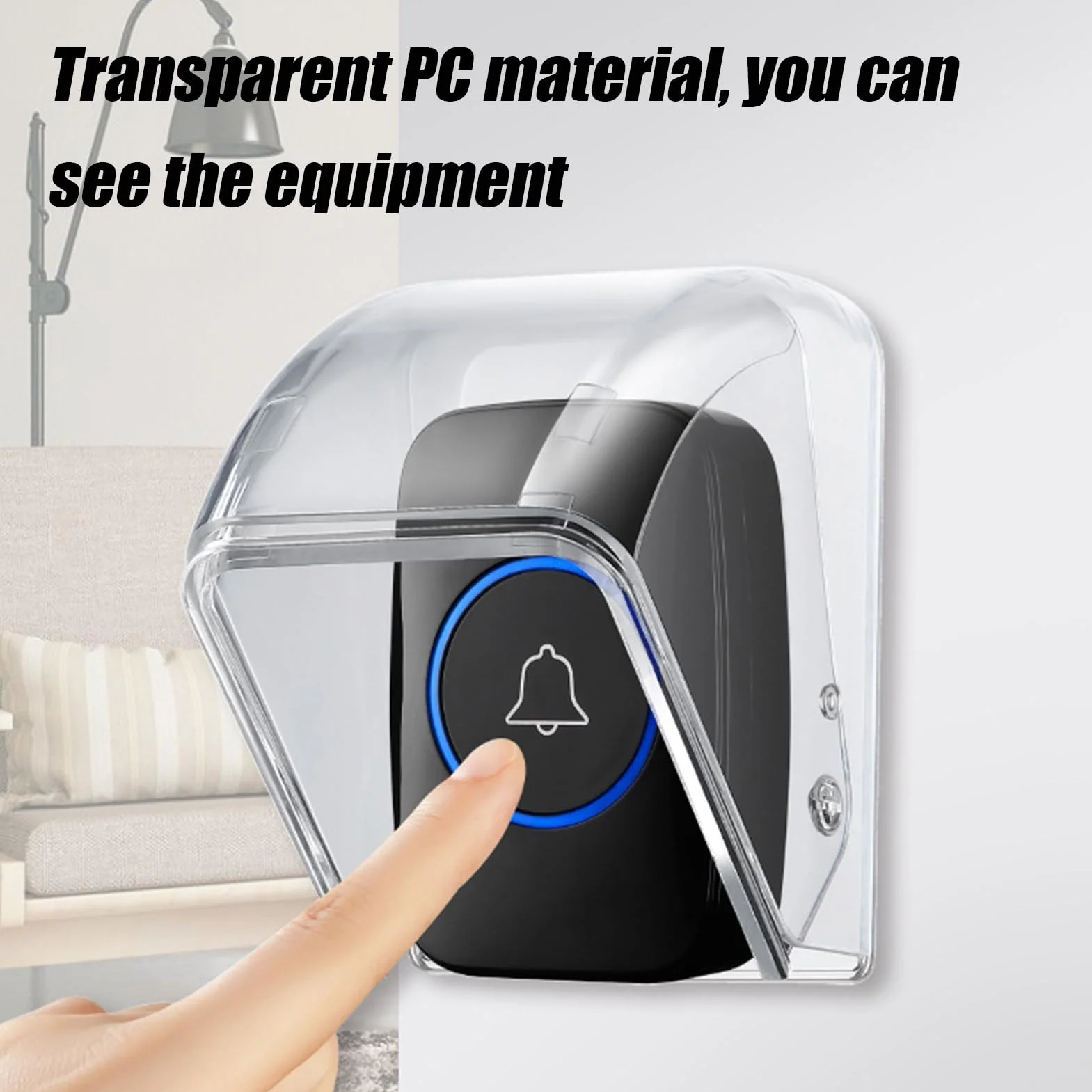 Housse de protection imperméable pour sonnette extérieure 9,7 x 6,4 cm transparente