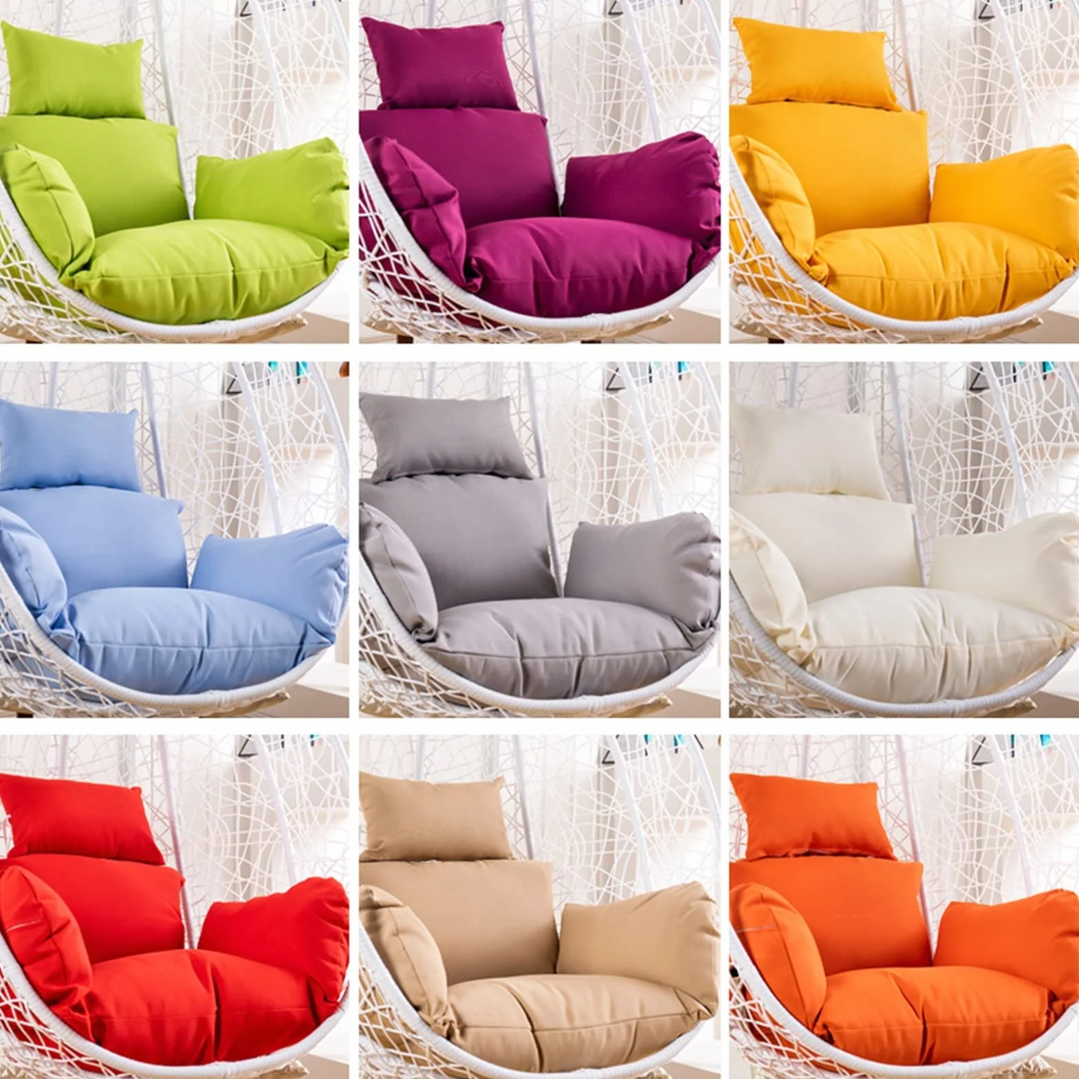 Earnmore Housse de Coussins de Chaise d'oeuf, Housse de Remplacement, Blanc