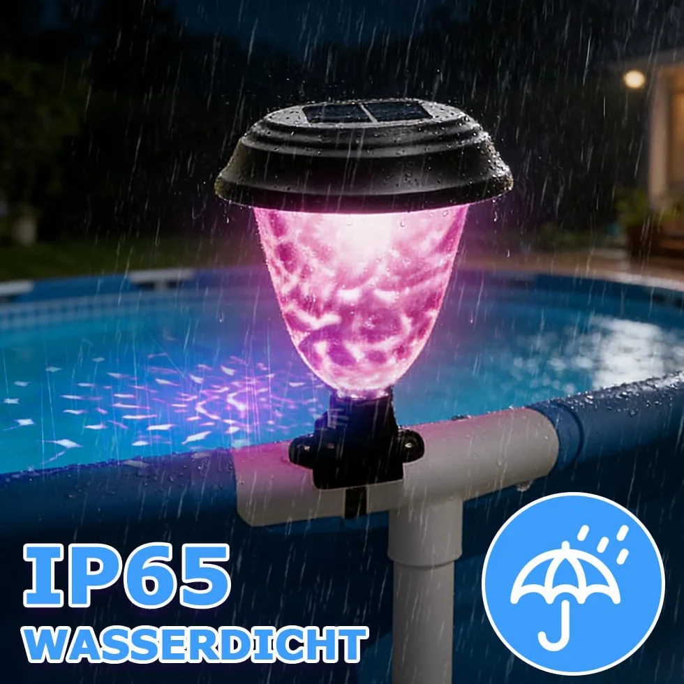 Lampe Solaire Piscine Hors Sol 6 Pièces 7 Couleurs Éclairage Jardin Escaliers Terrasse