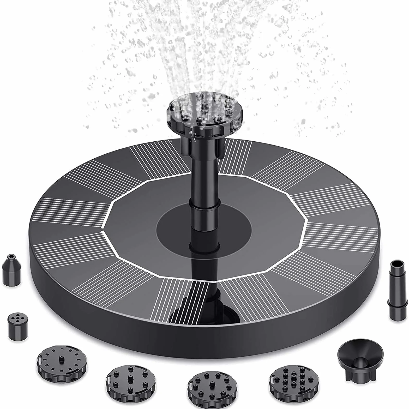 Fontaine Solaire Jet d'Eau Flottant Pompe Extérieure pour Bassin Jardin Piscine