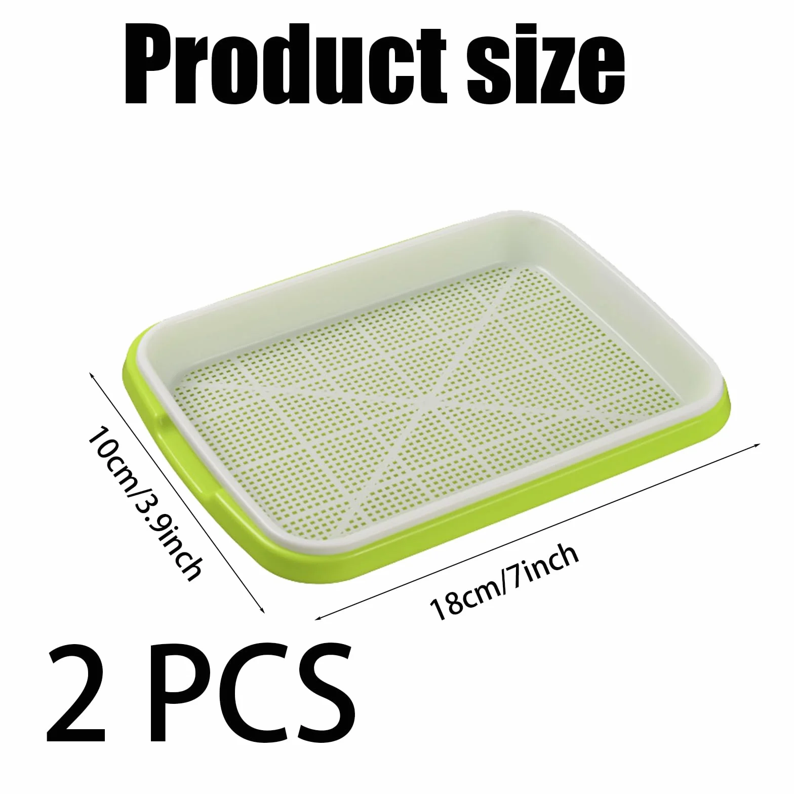Bacs à Semis Hydroponique 2 Pièces, Plateau de Germination sans BPA, Rectangulaire Germoir à Graines