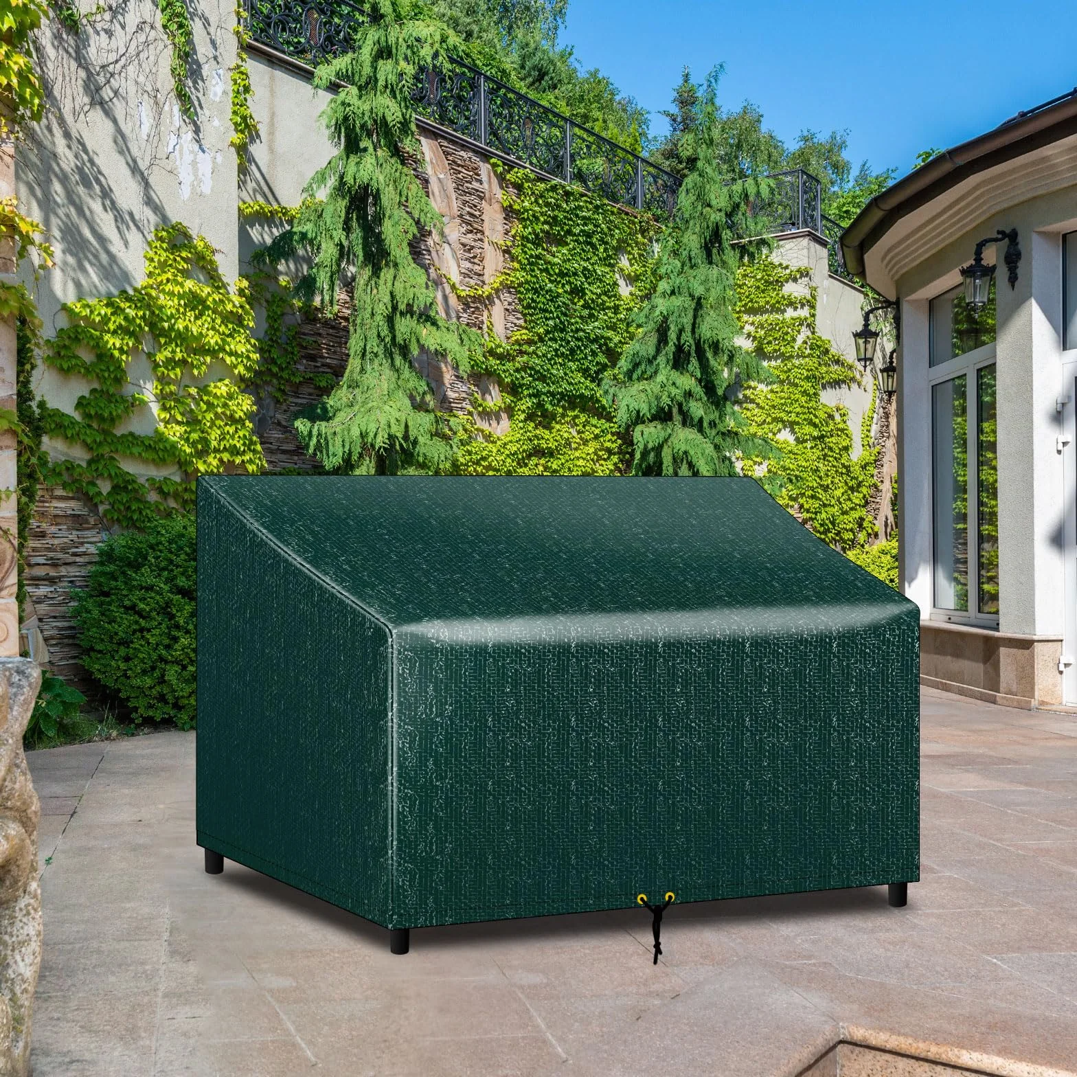 Housse imperméable banc jardin 4 places 193 x 66 x 63/89 cm vert