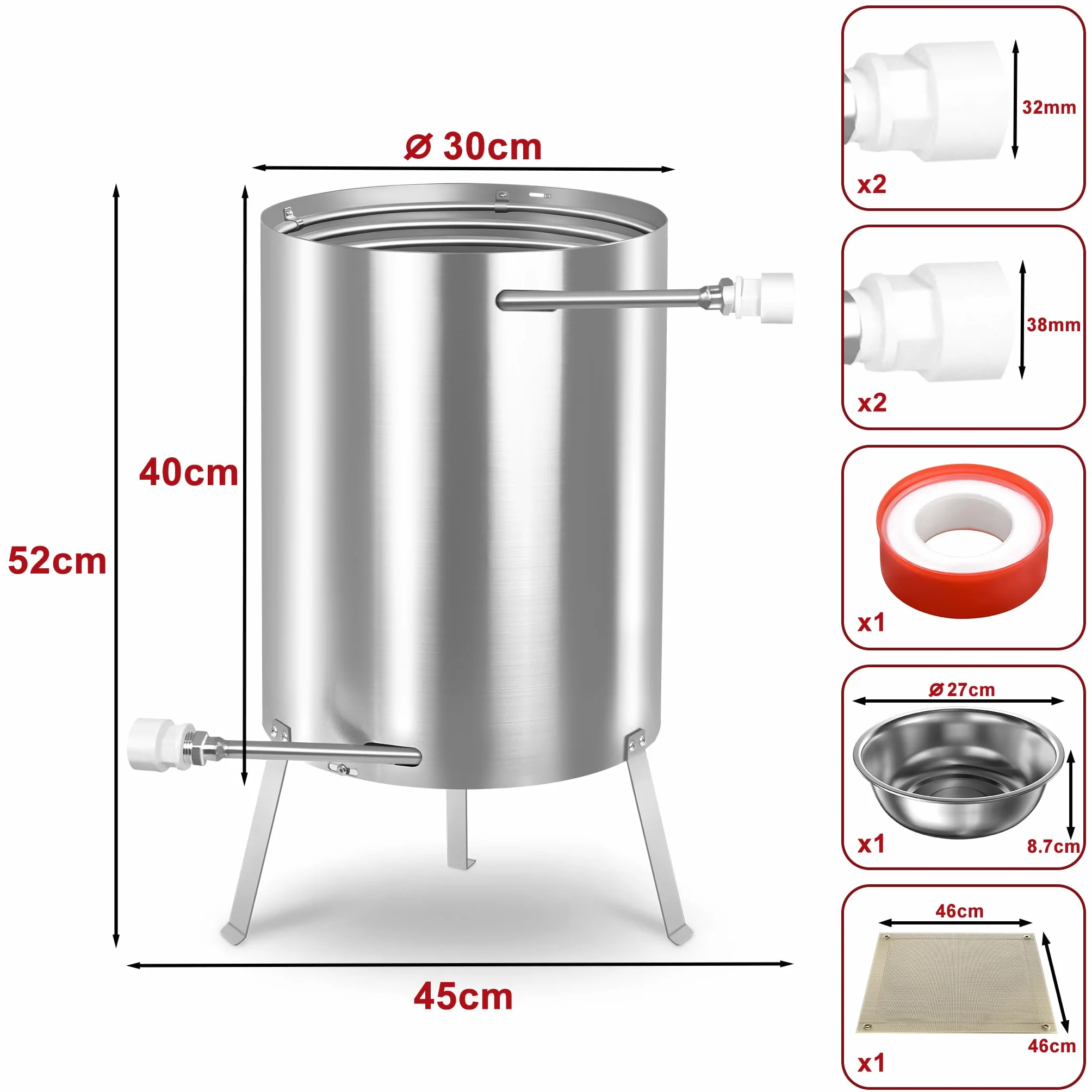 FIVMEN Chauffage de piscine en acier inoxydable avec spirale chauffante