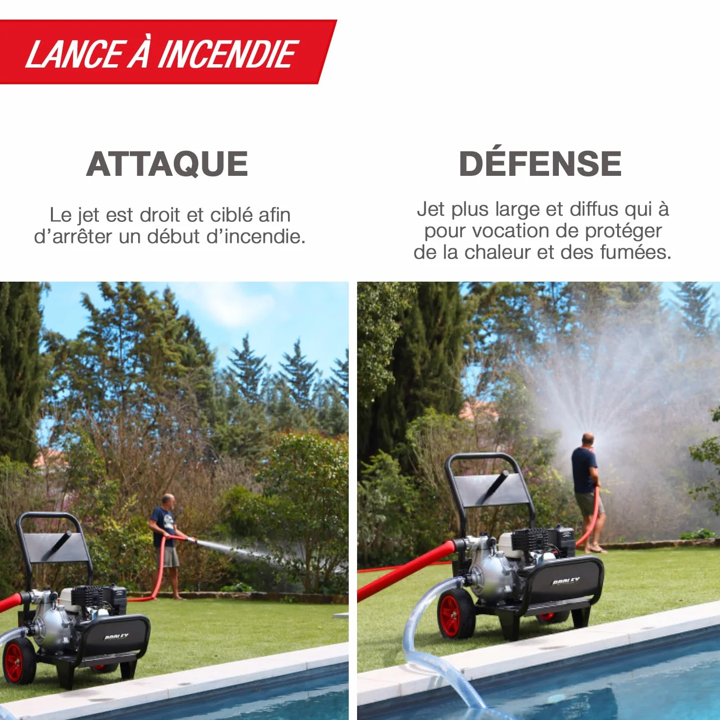 Poolex Pompe de Défense Incendie Forêt 16m³/h 7CV 7 Bar
