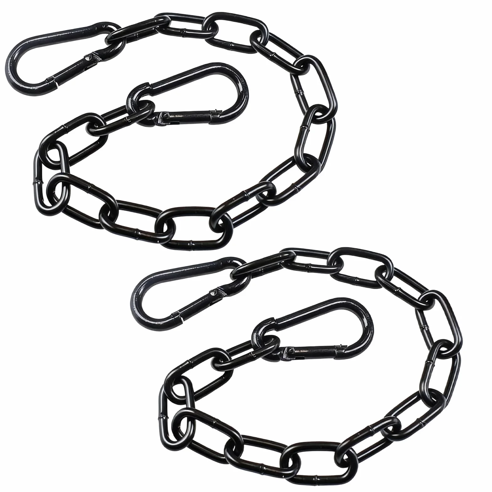 2 Pièces 60Cm Chaine Acier Inoxydable 304 Avec 4 Mousquetons, pour Accrocher Chaîne d'ancre Hamac Multifonctionnel,pour Jardinières, Barrières de Clôture, Balançoires, Portes De Cages, Lustres,Noir