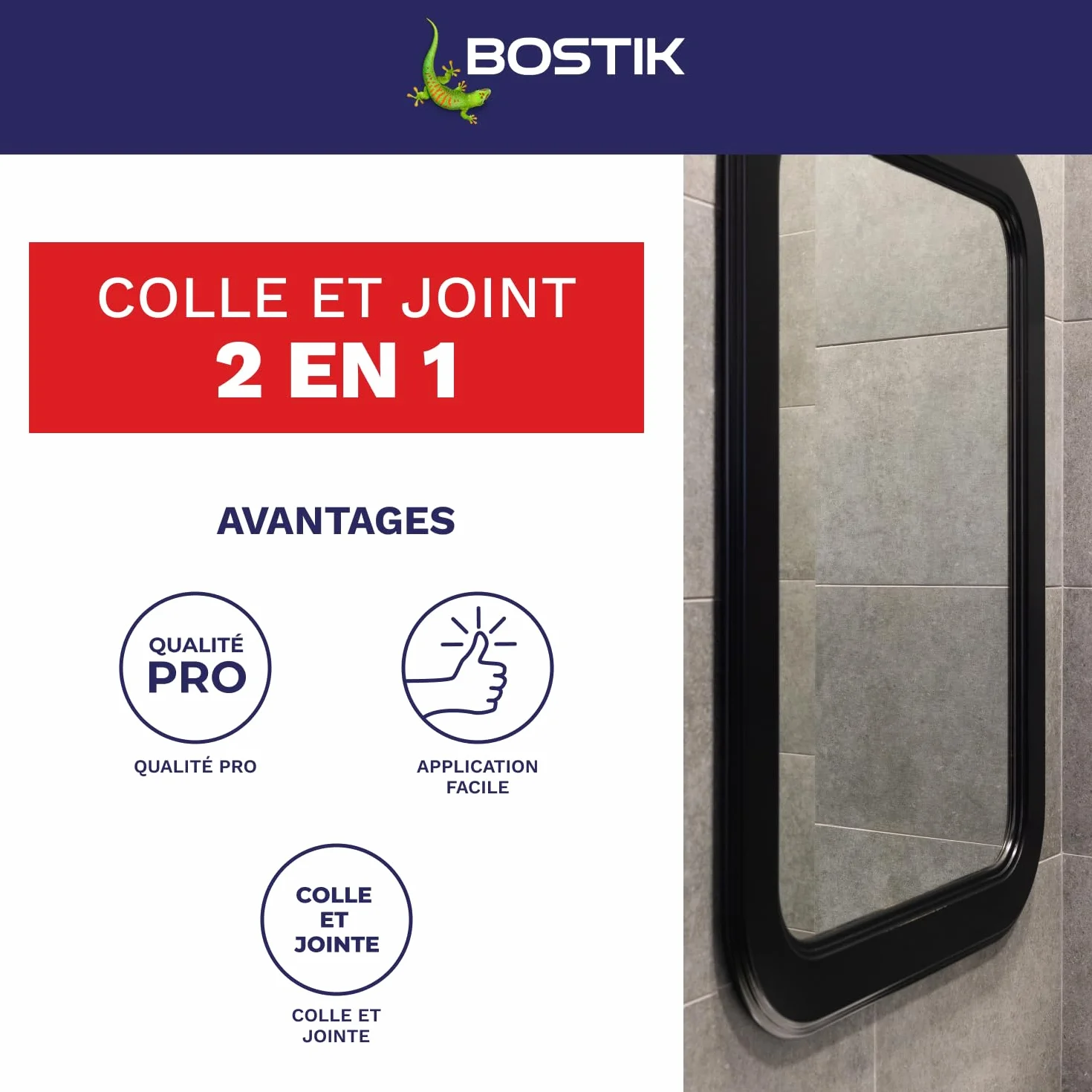 Bostik Colle Pâte et Joint 2 en 1 – Colle Carrelage Mural Améliorée et Joint de Carrelage Prêt à l’Emploi – Idéale pour Cuisine et Salle de Bain – Gris – Seau de 1,5 kg