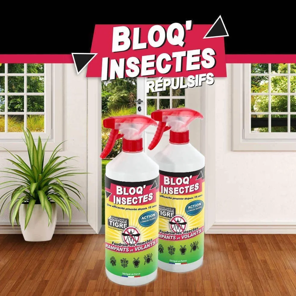 Bloq'Insect barrage anti insectes 2L pulvérisateur intérieur extérieur élimine moustiques fourmis mouches