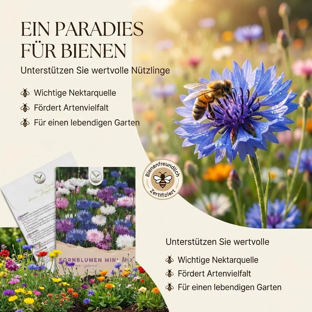 Graines de bleuets Centaurea cyanus Mini Mix 1000 graines 50 cm bac de balcon