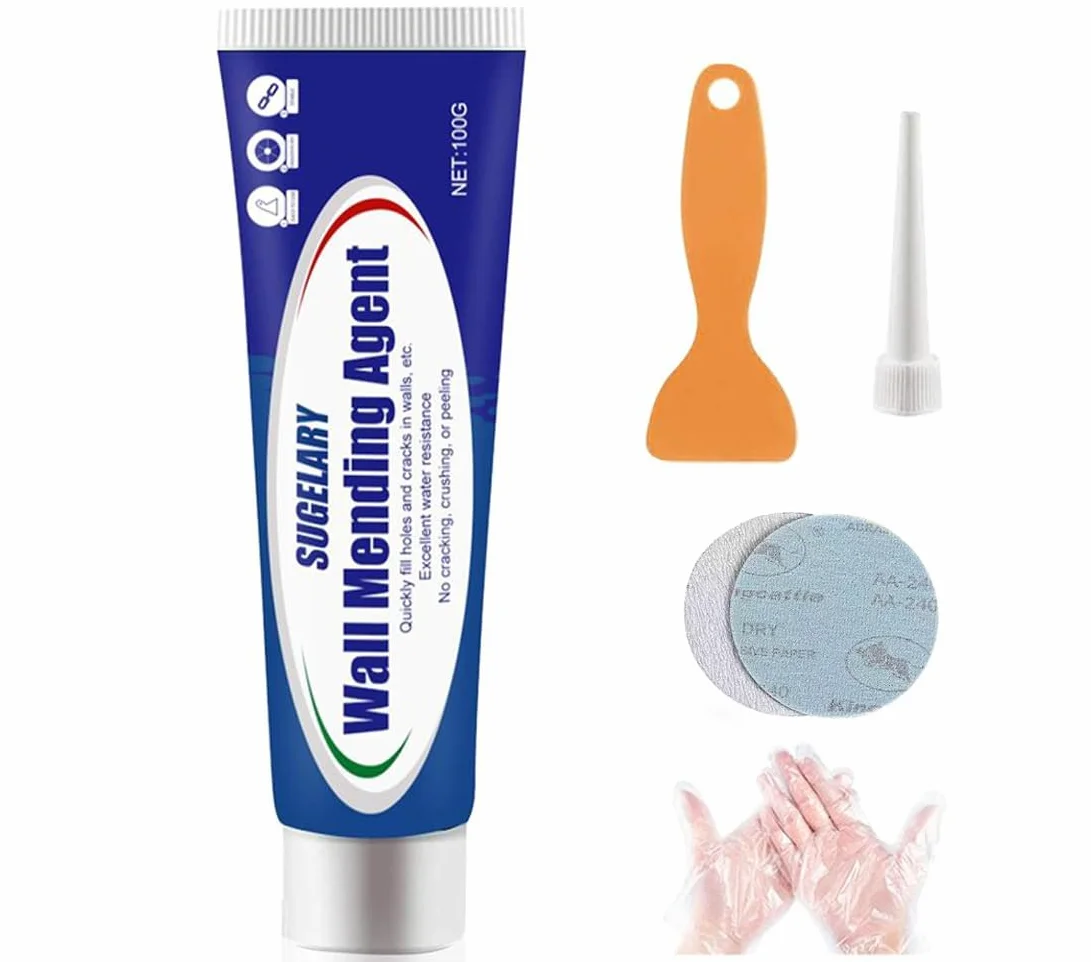 Crème de Réparation Murale, Enduit de Rebouchage Imperméable et à Séchage Rapide, Enduit de Rebouchage Pâte de Murs qui Répare Efficacement les Rayures, Trous, Fissures, Graffitis (100g -1 pièce)