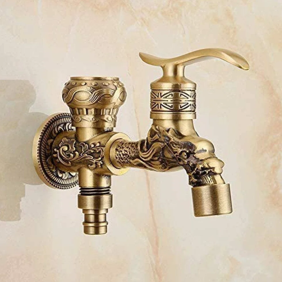 Kit Robinet d'Extérieur Bronze Antique Double Usage Laiton Montage Mural