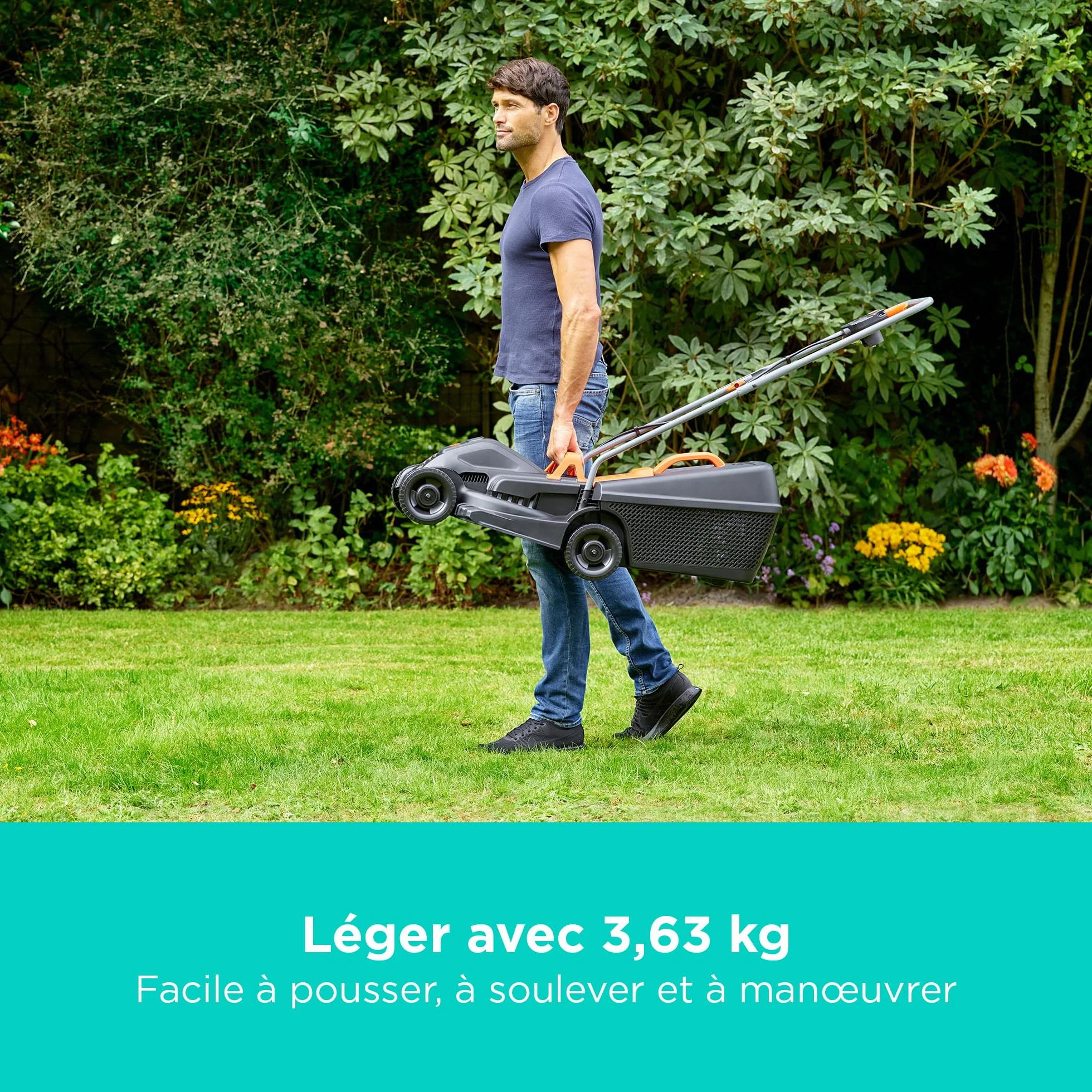 BLACK+DECKER Tondeuse à Gazon électrique 1000 W 32 cm 3 hauteurs réglables 30 L BEMW351-QS