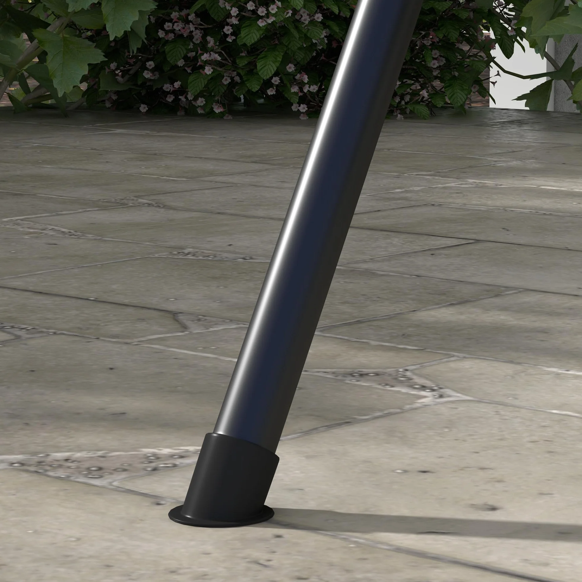 Outsunny Balancelle de Jardin 3 Places Toit Inclinable Coussins Acier Noir 1,72L x 1,1l x 1,53H m