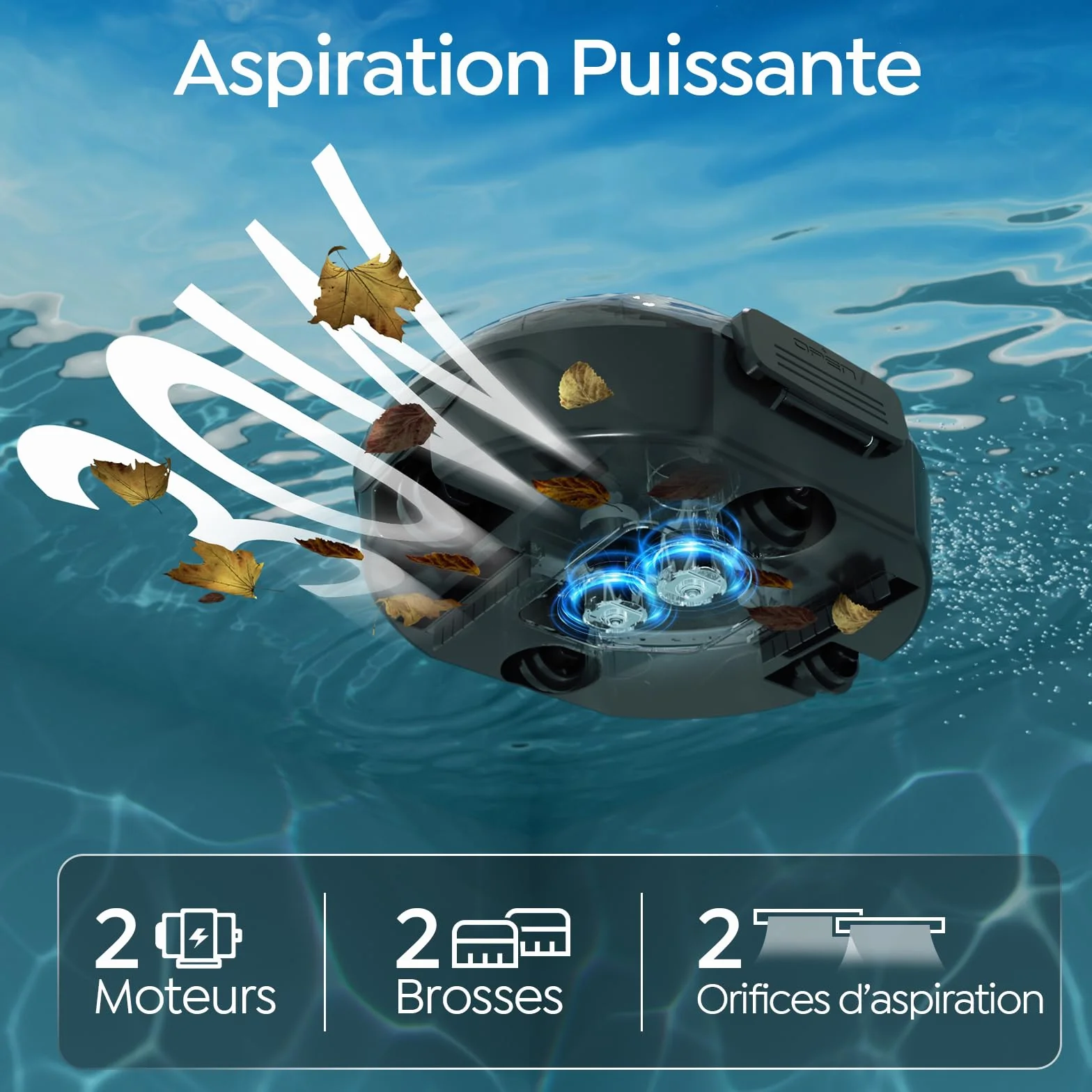 TALOSBO S2 Robot Piscine sans Fil, Double Filtration, 90 Min Autonomie, Nettoyeur Compact, pour Piscines Hors Sol 85 m²