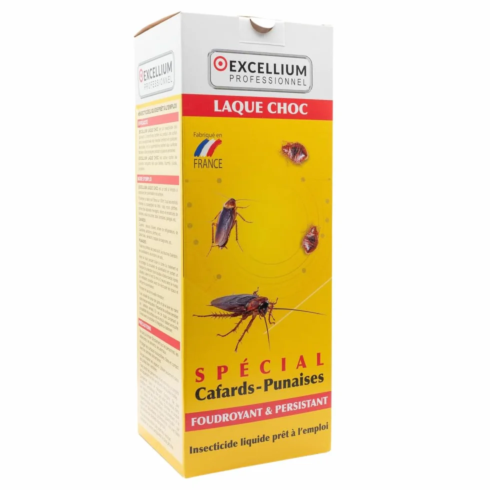 Excellium Laque Choc Insecticide Spécial Cafards et Punaises Spray Prêt à l'Emploi 500 ml