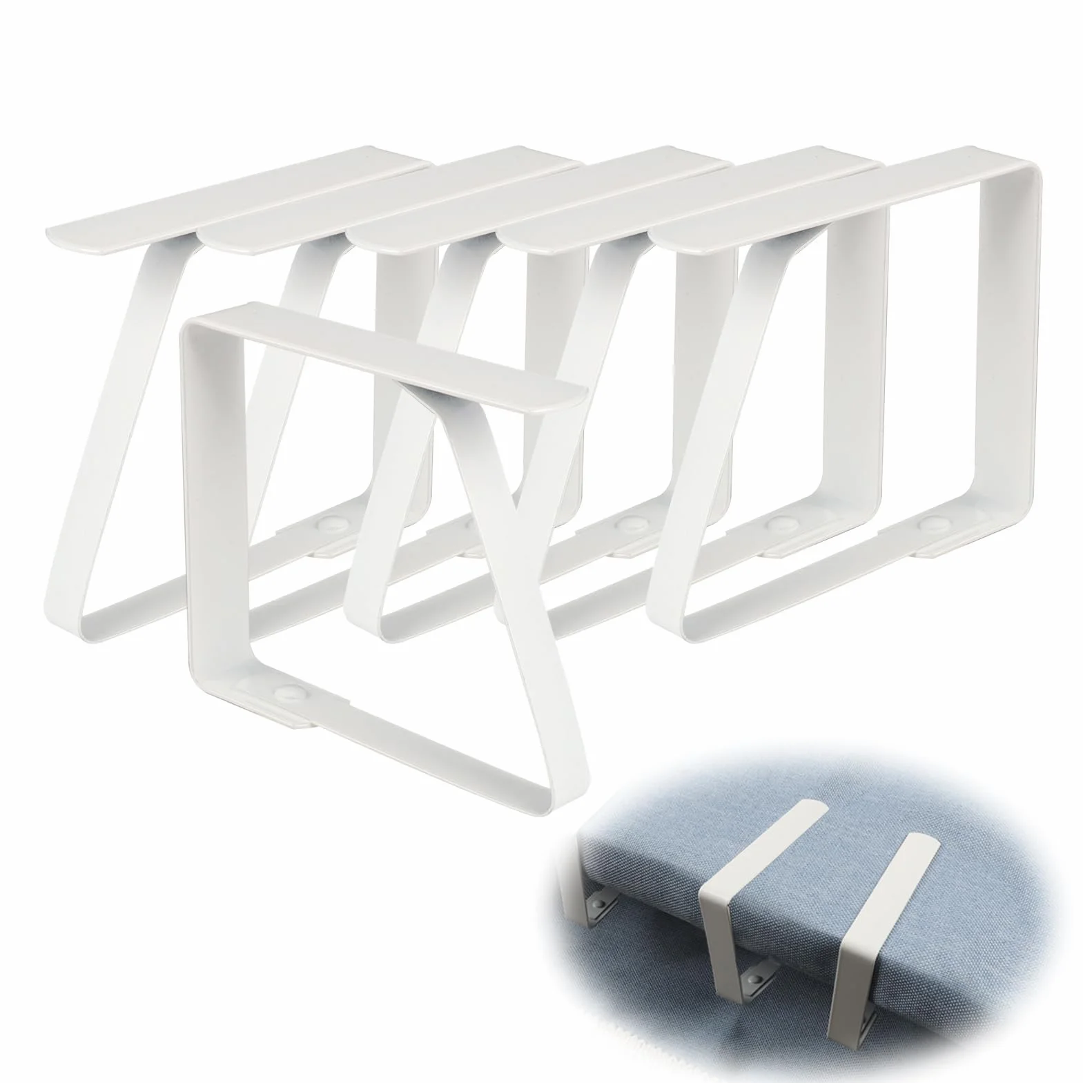 Pinces à Nappe en Acier Inoxydable Grand Format 8 x 7 cm pour Tables Épaisses 0-7 cm